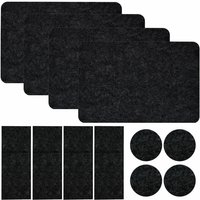 Dunedesign - Filz Tischset Bestecktasche Untersetzer Set 43x30 cm Platzset Filzset Anthrazit von Dunedesign