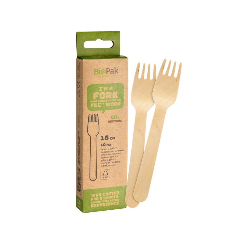 Biopak Holzgabeln 16 cm - 10 Stk. von Duni