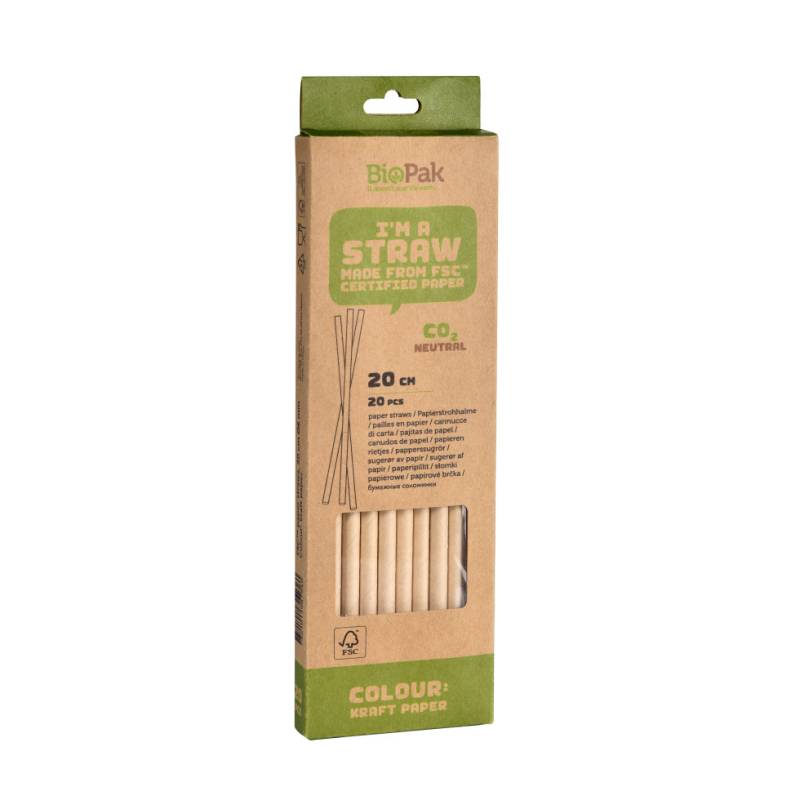 Biopak Trinkhalme Papier 20 cm - 20 Stück von Duni