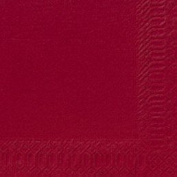 Duni 20 Servietten 3-lagig Cocktail-Servietten Zelltuch Uni Bordeaux 24x24 cm - 250 Stück von Duni