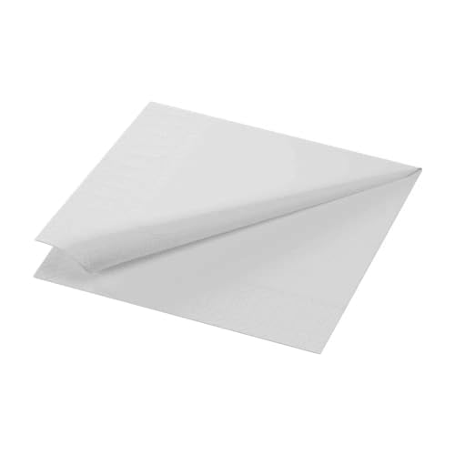 Duni 214018 2 lagig Tissue Servietten, 33 cm x 33 cm, vorgefalzt, 1/8 Falz, weiß (1200 Stück) von Duni