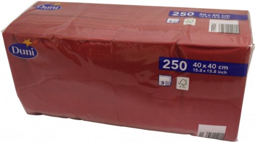 Duni 250 Zelltuch Servietten Bordeaux 40cm x 40cm von Duni