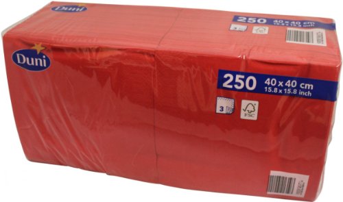 Duni 250 Zelltuch Servietten Rot 40cm x 40cm von Duni