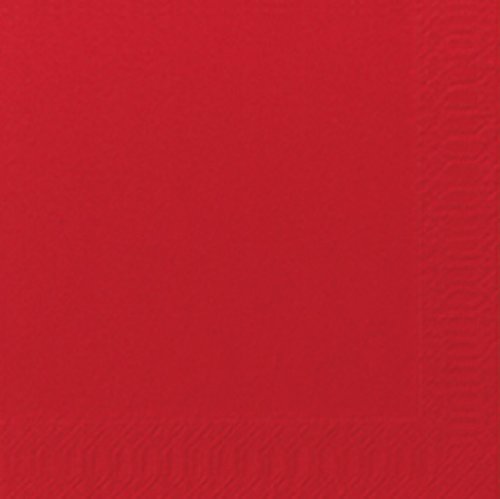 Duni Cocktail-Servietten 3lagig Tissue Uni 250er rot, 24 x 24 cm von Duni