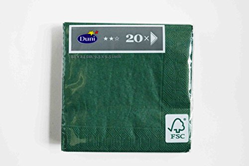 Duni Cocktail-Servietten 3lagig Tissue Uni dunkelgrün, 24 x 24 cm, 20 Stück Duni Cocktail-Servietten 3lagig Tissue Uni dunkelgrün, 24 x 24 cm, 20 Stück von Duni