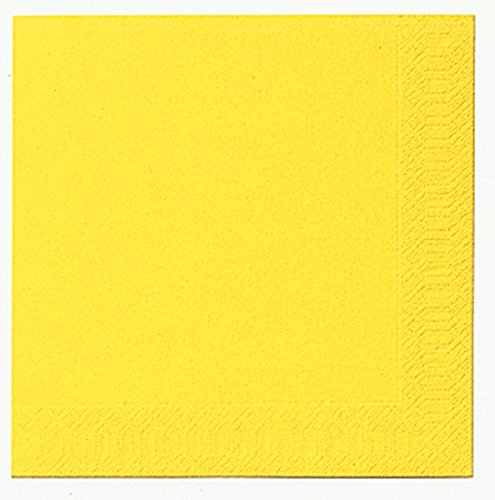 Duni Dinner-Servietten 3lagig Tissue Uni gelb, 40 x 40 cm, 20 Stück von Duni