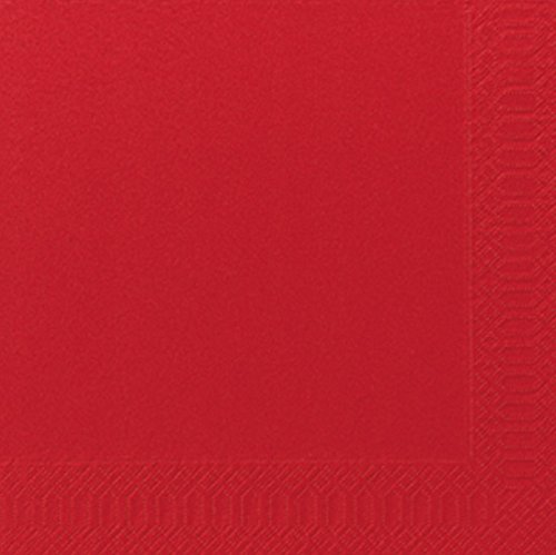 Duni Dinner-Servietten 3lagig Tissue Uni rot, 40 x 40 cm, 250 Stück von Duni