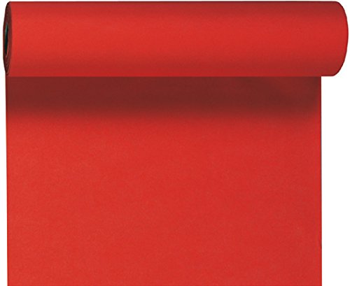 Duni Dunicel-Tischläufer 3 in 1, alle 40 cm perforiert, Uni rot, 40 cm x 4,8 m von Duni