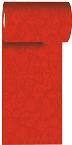 Duni Dunicel Tischläufer mit Damast Druck Rot, 15 x 2000 cm von Duni