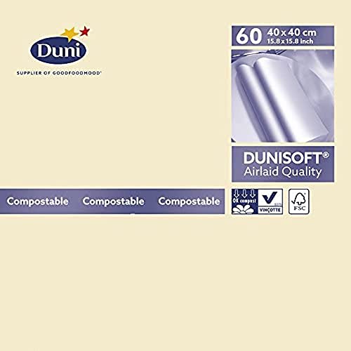 DUNI Servietten Dunisoft, Creme, 40 x 40 cm, 60 Stück von Duni