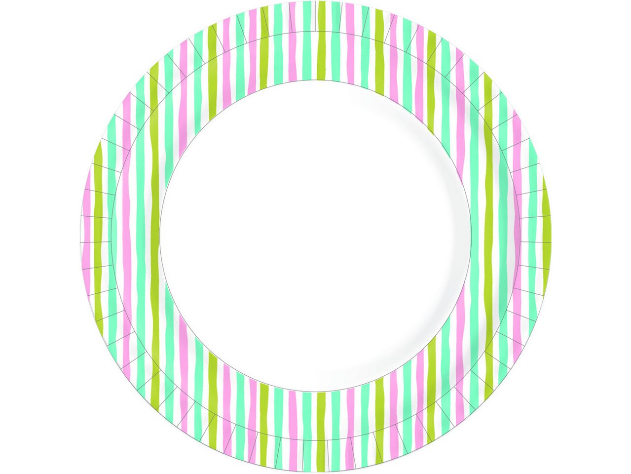 Duni Einweggeschirr-Set Duni Pappteller Bio weiß Stripes multi Ø 22 cm -, PP von Duni