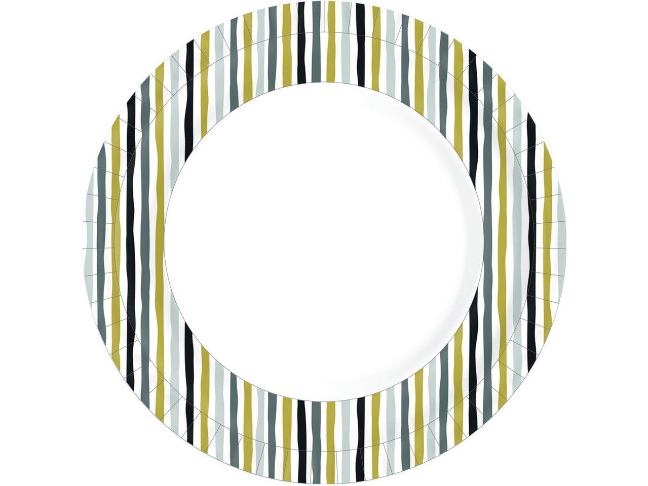 Duni Einweggeschirr-Set Duni Pappteller Bio weiß Stripes schwarz gold Ø 22, PP Duni Einweggeschirr-Set Duni Pappteller Bio weiß Stripes schwarz gold Ø 22, PP von Duni