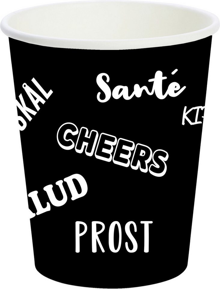 Duni Einweggeschirr-Set Duni Schnapsgläser Pappe Bio Prost schwarz 60 ml -, PP von Duni