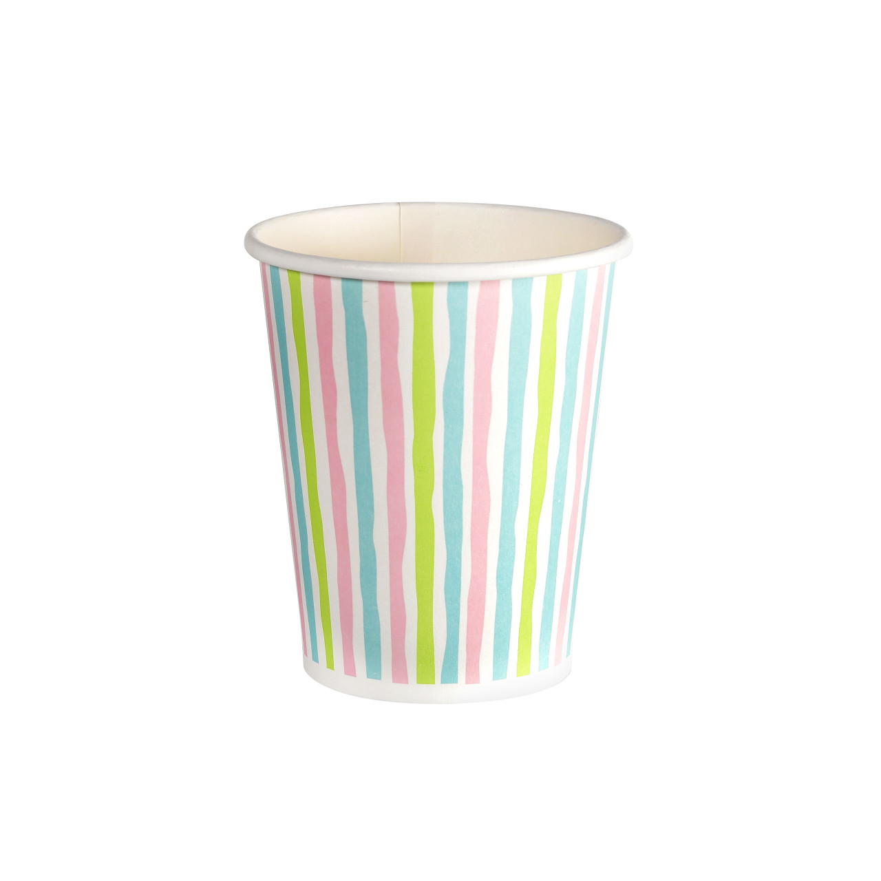 Duni Pappbecher Bio 0,2 L weiß Stripes multi - 10 Stück von Duni