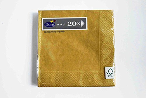 Duni Servietten 3lagig Tissue Motiv Gold, 33 x 33 cm, 20 Stück von Duni