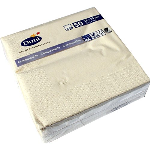 Duni Servietten 3lagig Tissue Uni champagne, 33 x 33 cm, 50 Stück von Duni