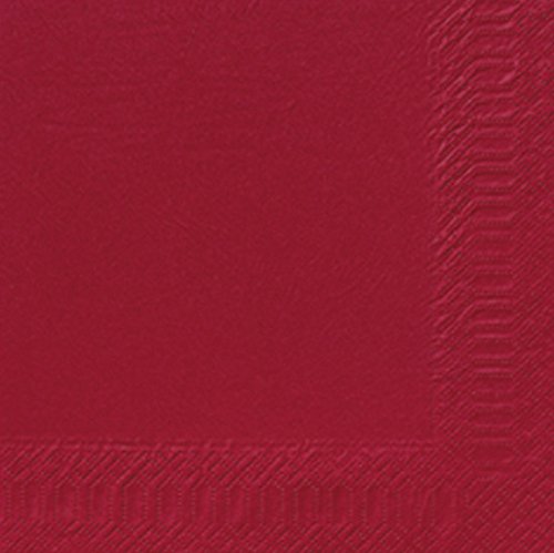 Duni Servietten 3lagig Tissue Uni Bordeaux, 33 x 33 cm, 50 Stück von Duni