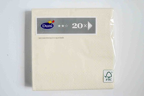 Duni Servietten 3lagig Tissue Uni champagne, 33 x 33 cm, 20 Stück von Duni