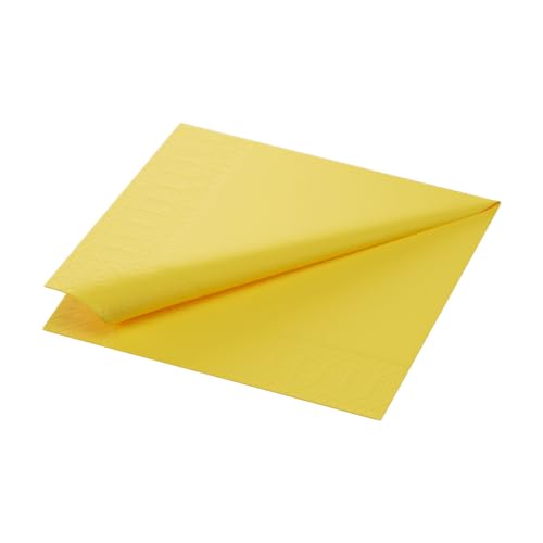 Duni Servietten 3lagig Tissue Uni gelb, 33 x 33 cm, 250 Stück von Duni