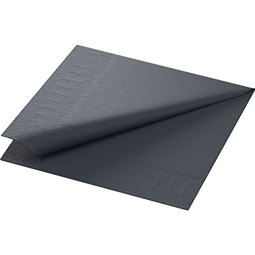 Duni Servietten 3lagig Tissue Uni schwarz, 33 x 33 cm, 250 Stück von Duni