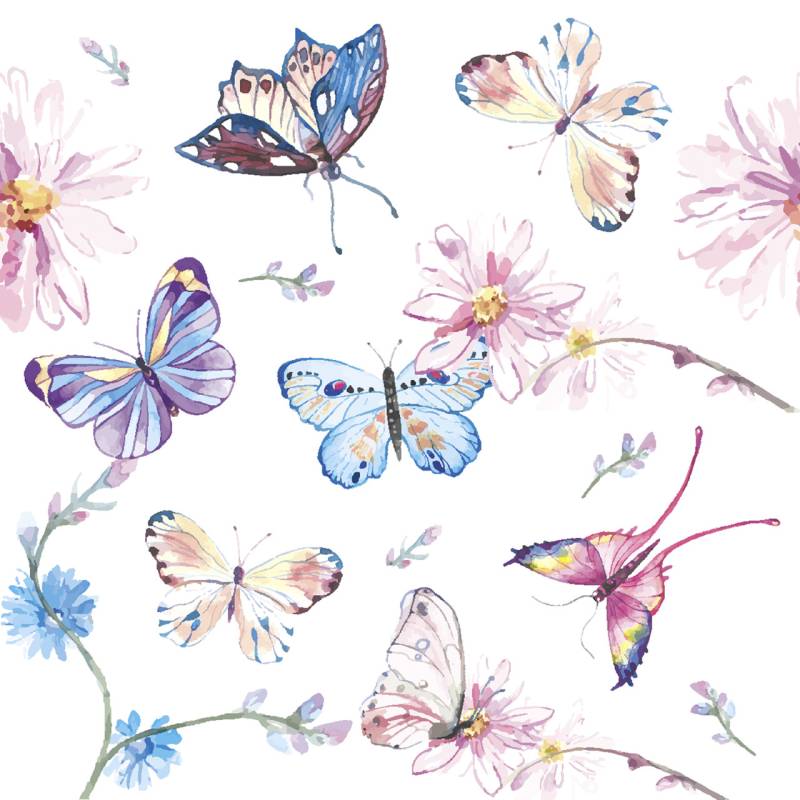 Duni Servietten Butterflies 24 x 24 cm - 20er Pack von Duni