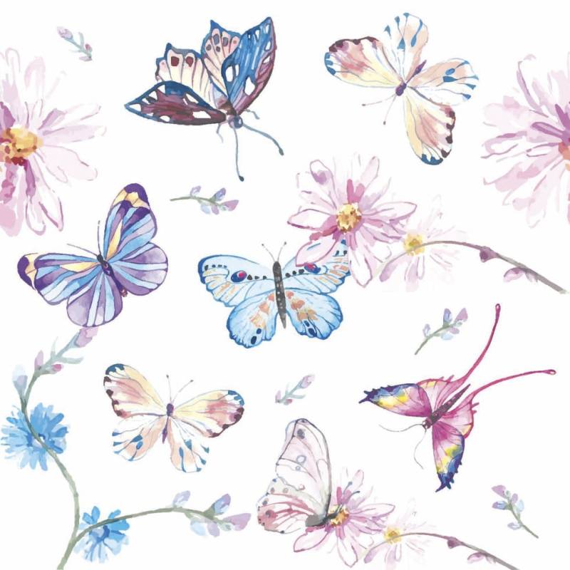 Duni Servietten Butterflies 33 x 33 cm - 20er Pack von Duni