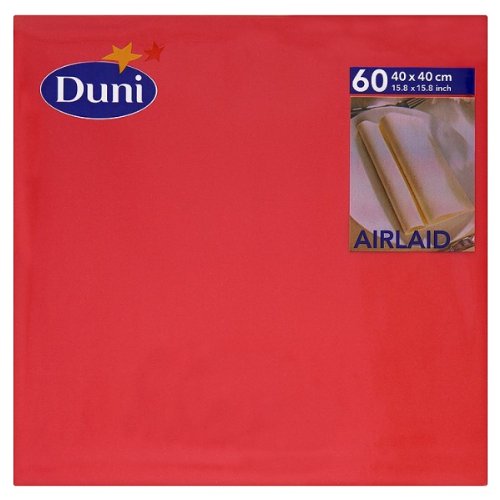 DUNI Servietten Dunisoft“, rot, 40 x 40 cm, 60 Stück von Duni