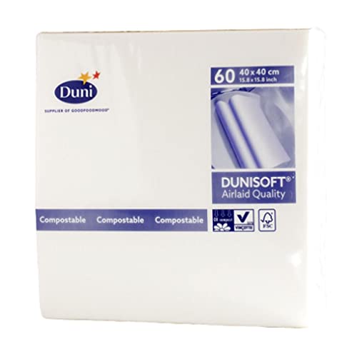Duni Servietten Dunisoft, weiß, 40 x 40 cm, 60 Stück von Duni