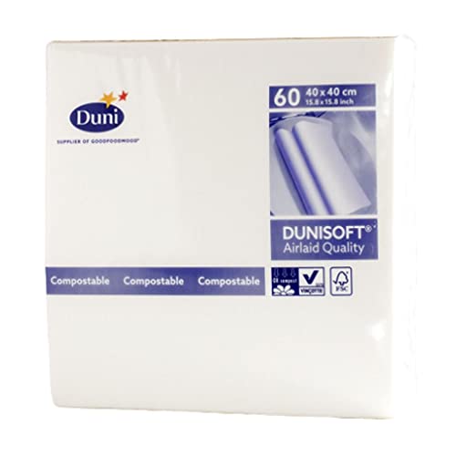 DUNI Servietten Dunisoft, weiß, 40 x 40 cm, 60 Stück von Duni