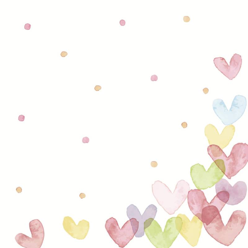 Duni Servietten Hearts Pastel 24 x 24 cm - 20er Pack von Duni