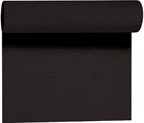 Duni Tête-à-Tête-Tischläufer aus Evolin alle 1,20 m lang perforiert, Uni Black, 41 x 2400 cm von Duni