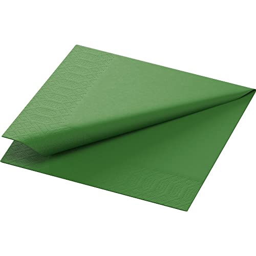 Duni Zelltuch Servietten Leaf Green 24x24 cm 1/4 Falz 250 Stück, Zelltuch Servietten grün von Duni