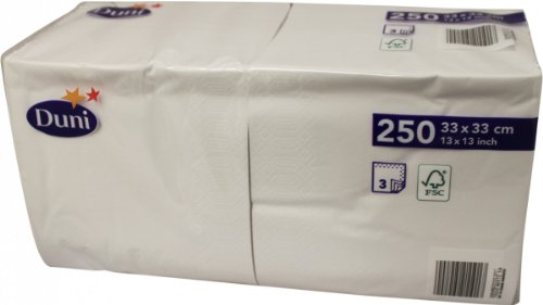 Duni Servietten SRP, 3-lagig, 33 cm, Weiß, Papier, 15,6 x 33 x 16,5 cm Duni Servietten SRP, 3-lagig, 33 cm, Weiß, Papier, 15,6 x 33 x 16,5 cm von Duni