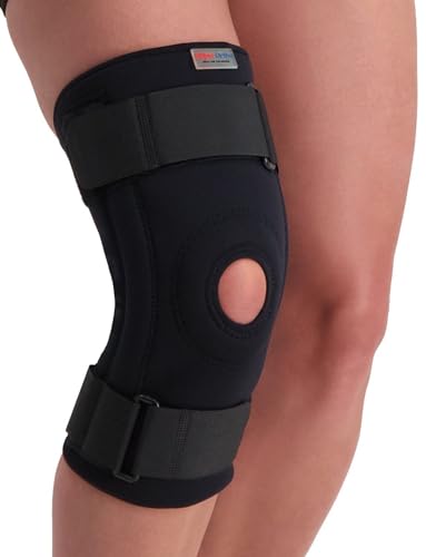Super Ortho Kniebandage mit Federstahlstreben - Knie Unterstützung - Rehabilitation Bandage - Schutzleistung - Knee Support - Schwarz von Dunimed