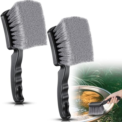Dunkive 2 Stück Bürste für Vogeltränken, Vogeltränke Reiniger mit ergonomischem Griff und PVC-Borsten, sanfte und dennoch effektive Reinigung für Wackler, Futterspender, Haken-Design von Dunkive