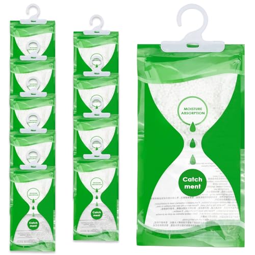 Dunkwckore 10 Packungen 100g Humidity Pack, Moisture Absorber, Luftentfeuchter Schrank Feuchtigkeitsabsorber, Luftentfeuchter Kleiderschrank Beutel zum Hängen, Anti-Schimmel Hängender Entfeuchter von Dunkwckore