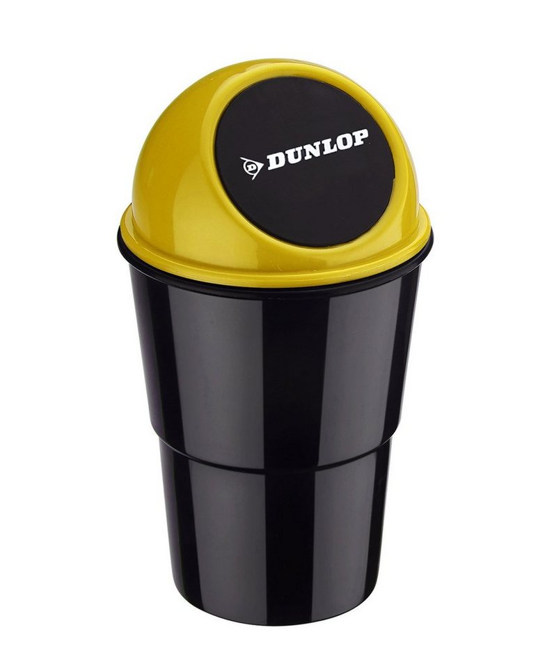 Dunlop Mülleimer Mini MÜLLEIMER für Auto Push-Deckel DUNLOP Automülleimer PKW KFZ Abfalleimer Tischabfalleimer Mülltonne Getränkehalter 74 (Gelb) von Dunlop