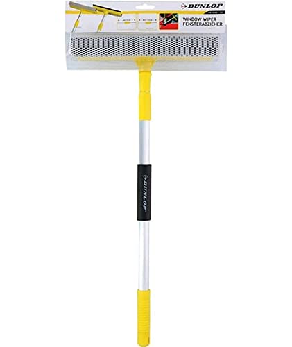 Dunlop Teleskopstange Rakel Klinge Fensterreiniger, Gelb, 43 cm – 68 cm von DUNLOP