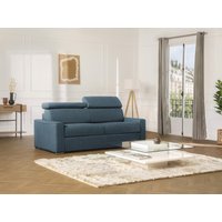 Schlafsofa 4-Sitzer - Liegefläche mit Lattenrost: 160 cm - Matratze: 22 cm mit Memory Schaum - Stoff - Blau - VIZIR von Dunlopillo