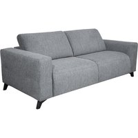 Schlafsofa mit Matratze 3-Sitzer MONTASI Stoff - Grau - Liegefläche: 140 cm - Matratzenhöhe: 14 cm mit Memory Schaum von Dunlopillo