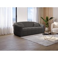 Sofa 3-Sitzer mit Schlaffunktion - Bouclé-Stoff - Anthrazit - Liegefläche 140 cm - Matratze 14 cm mit Memory Schaum - RETUNA von Dunlopillo