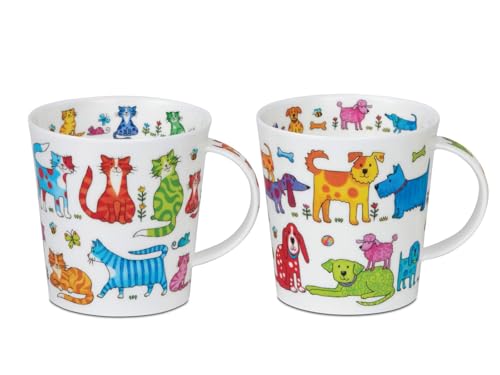 DUNOON 2er Set Becher Cairngorm Colourful Crew Katzen und Hunde 0,48 l Fine Bone China Porzellan 480ml Tasse bunt Moderne Kaffeetasse mit farbenfrohem Design - spülmaschinenfest DUNOON 2er Set Becher Cairngorm Colourful Crew Katzen und Hunde 0,48 l Fine Bone China Porzellan 480ml Tasse bunt Moderne Kaffeetasse mit farbenfrohem Design - spülmaschinenfest von Dunoon