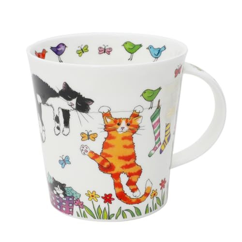 Dunoon Caingorm Tasse aus feinem Knochenporzellan zum Aufhängen mit Katzen oder Hunden (CA-HANO-Katzen), CA-HANO-CATS von Dunoon