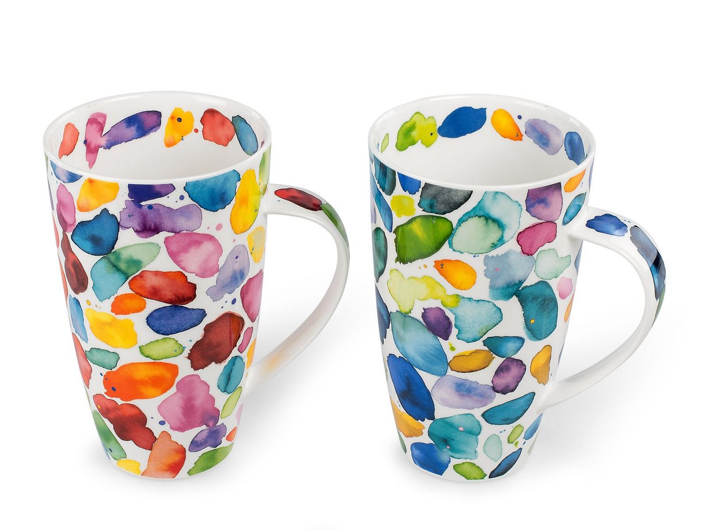 Dunoon Tasse 2er Set Becher Henley Blobs 600ml Bone China Kaffeetasse 15cm Teetasse, Porzellan, Spülmaschinengeeignet von Dunoon