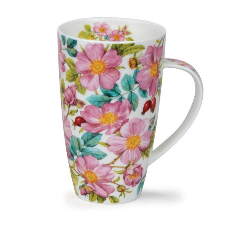 Dunoon Tasse Becher Henley Wild Rose 600 ml Bone China Kaffeetasse 15cm Teetasse, Porzellan, Spülmaschinengeeignet von Dunoon