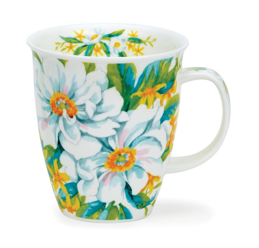 Dunoon Tasse White Anemones yellow Nevis 0,48 l Fine Bone China Porzellan von Dunoon