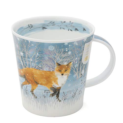 Dunoon Tasse aus feinem Porzellan Motiv Moonbeam Winter Wildlife Kollektion Fuchs von Dunoon