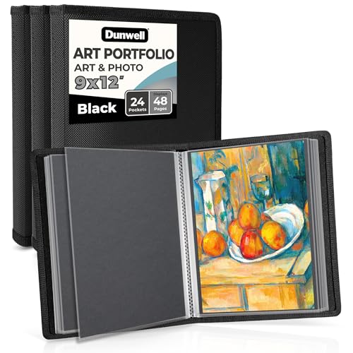 Dunwell Art Portfolio 22.9x30.5 cm große Ordner – (Schwarz, 3er-Pack), Portfolio-Mappen für Kunstwerke, Präsentationsbücher mit 22.9x30.5 cm großen Blättern, Ordner für Kinderkunst, Zeichenbuch von Dunwell