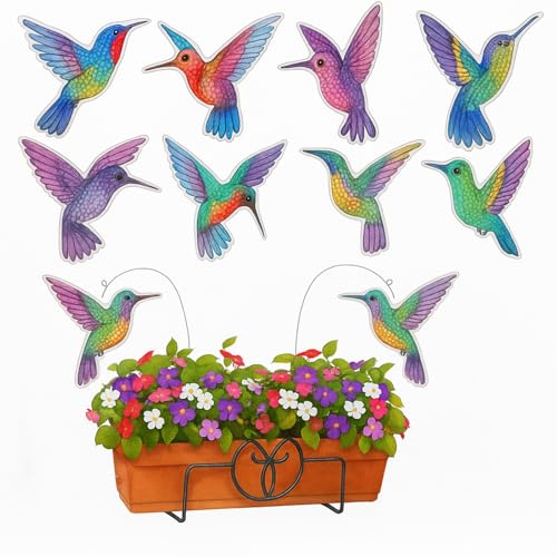 Dunzoom 8-teiliges Kolibri-Diamant-Kunst-Set, schwingender Wind, Gartendekoration mit hochflexiblen Eisenpfähle, 5D-Diamantkunst, doppelseitig, Acryl-Vogel-Ornamente für Zuhause, Töpfe, Hof Dunzoom 8-teiliges Kolibri-Diamant-Kunst-Set, schwingender Wind, Gartendekoration mit hochflexiblen Eisenpfähle, 5D-Diamantkunst, doppelseitig, Acryl-Vogel-Ornamente für Zuhause, Töpfe, Hof von Dunzoom
