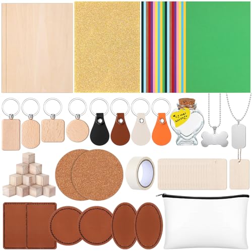 Dunzoom 96-teiliges Lasermaterial Explore Kit Lasergravurmaterial für Laserbasteln, 18 Arten Lasergravur-Zubehör, einschließlich Leder, Acryl, Lindenholz, Metall, Holzmaterialien Dunzoom 96-teiliges Lasermaterial Explore Kit Lasergravurmaterial für Laserbasteln, 18 Arten Lasergravur-Zubehör, einschließlich Leder, Acryl, Lindenholz, Metall, Holzmaterialien von Dunzoom